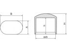Ovális csőkupak talppal 20x38mm-es ovális csövekre. Kiszerelés: 100 db