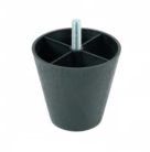 Kúpos műanyag bútorláb Ø75/45 mm méretben, becsavarható. Kiszerelés: 100 db