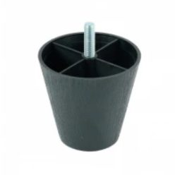   Kúpos műanyag bútorláb Ø75/45 mm méretben, becsavarható. Kiszerelés: 100 db