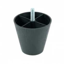 Kúpos műanyag bútorláb Ø75/45 mm méretben, becsavarható. Kiszerelés: 100 db