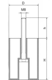 Műanyag bútorláb Ø 50x100 mm méretben, becsavarható. Kiszerelés: 100 db