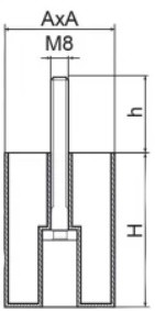 Műanyag bútorláb (négyzet) 60x60 mm méretben, becsavarható. Kiszerelés: 100 db