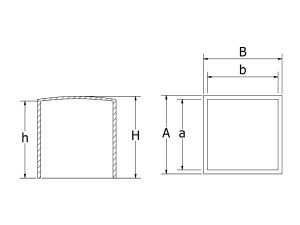 Zártszelvény sapka 40x40 mm-es. Kiszerelés: 100 db