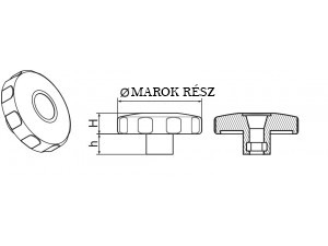 Erősített marokanya Ø64-es, csillag alakú markolattal, M12-es anyával. Kiszerelés: 100 db