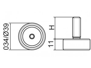 Állítható láb Ø 34mm méretű talppal, M8x20-as szárral. Kiszerelés: 100 db