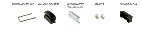 Rögzítő kengyel fém béléssel 40x80mm-es. Kiszerelés: 10 db